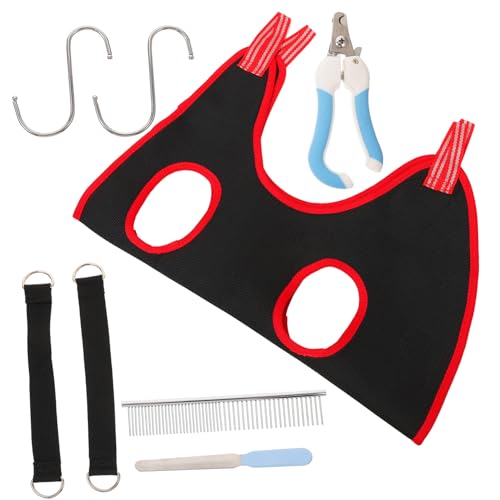 GRIRIW Dog Cat Grooming Kit Comb Nail Clipper File Tools Grooming Hammock Random Color