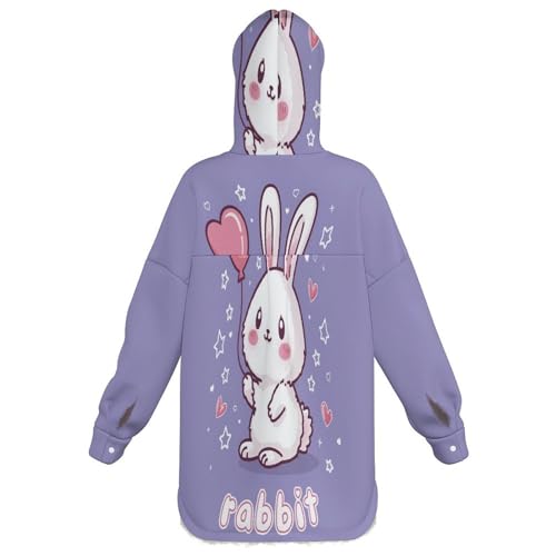 Sweat sweatshirt manches longues violet douceur lapin mignon - 2