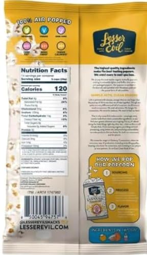 Generic Organic Lesser Evil Popcirn ~ Buttery Flavor Himalayan Gold Popcorn ~ Large 14oz bag (1) image 4