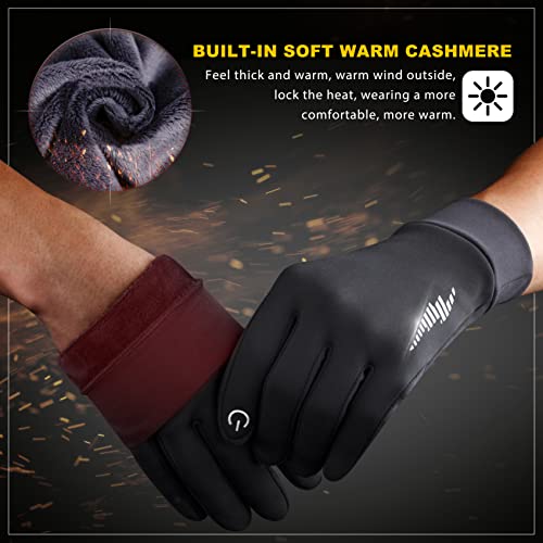 SIMARI Winter Thermo-Handschuhe Herren und Damen Touchscreen fahrradhandschuhe Anti-Rutsch Winddicht für Kaltes Wetter zum Autofahren Radfahren Skifahren Arbeiten Outdoor SMRG102