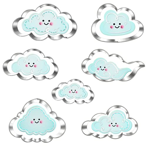Cloud Fondant Cookie Cutter Set-3.5"-7 Piece-Fondant Cloud Cutter, Cloud Cupcake Cake Mold Fondant Cutter Sugar Craft Decorating Tools.