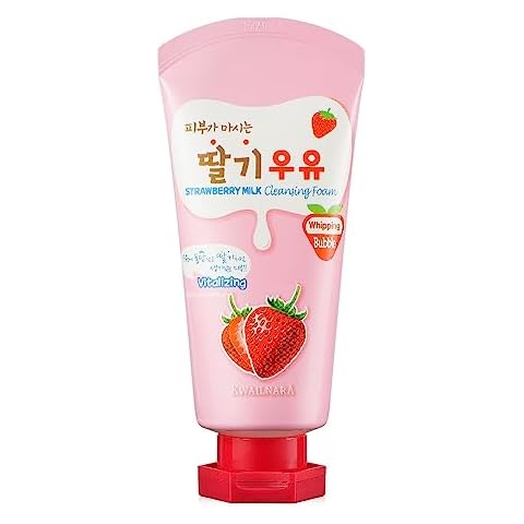 WELCOS KWAILNARA Milk Facial Cleansing Foam (120 ml / 4.06 Fl. oz) (Strawberry) Cover