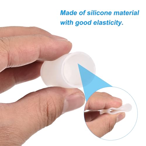 Image of uxcell 8Pcs Silicone End Caps, 16mm(5 /8 inch) ID 38mm(1-1 /2 inch) Height Round Rubber Elastic Screw Thread Protectors Flexible Screw Bolt Covers Caps for Metal Tube Rod Bolt, Clear