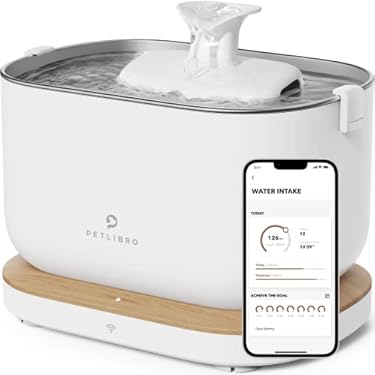 AMAZON - PETLIBRO App Monitoring Cat Water Fountain with Wireless Pump, 2.5L/84oz Dockstream Pet Water Fountain for Cats Inside, Smart Cat Fountain with 2.4GHz Wi-Fi, Automatic Water Dispenser, App Control