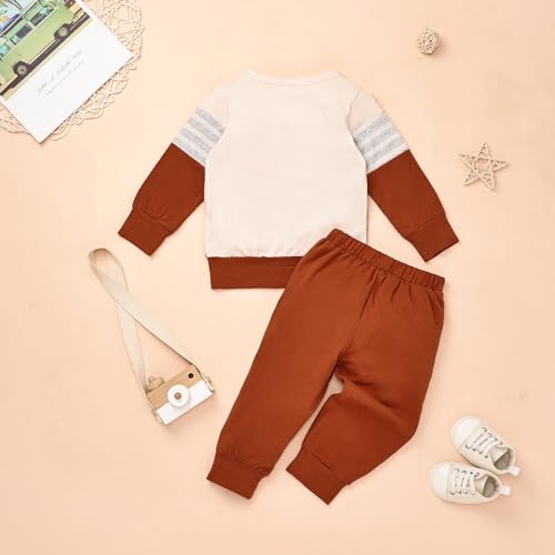 Image of FOCUTEBB Toddler Boy Clothes Baby Boys Fall Winter Outfits Long Sleeve Sweatshirt Top Jogger Pants Set Boys Outfit Set 12M-4T