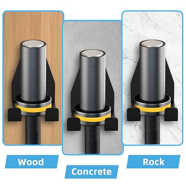 Olympic Barbell Hanger, Garage Gym Bar Wall Rack, Vertical Barbell Wall Mount, Black Heavy-Duty Support Barbell Holder, Space Saving Commercial or Home Gym Accessory, Holds Under 33mm Bar Size