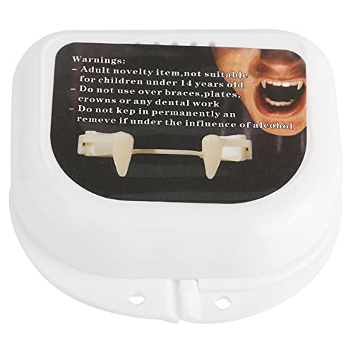 Vampire Fangs Retractable Halloween Vampire Fangs Teeth Made of Resin Werewolf Teeth Glue Set for Halloween Carnival(Vampire ToothX2479)