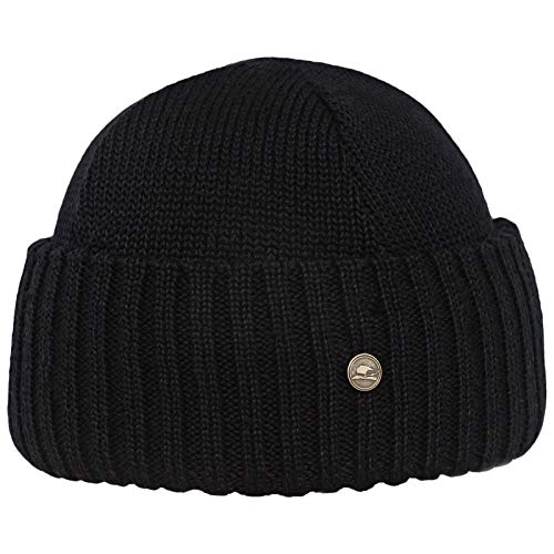 Sterkowski Orso Strickmütze | Merinowolle Beanie für Herren und Frauen | wintermütze Damen Beanie Damen laufmütze Herren skimütze Herren Merino mütze Herren mütze Damen 54-62 cm Schwarz Cover