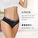 Allxwek Women's Cotton Underwear Fashion Seamless Bikini Mid Waist Panties 6-Pack 3411 BL-M