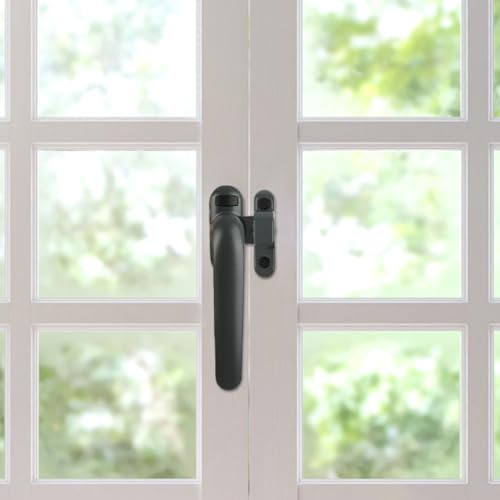Image of HASTHIP Aluminum Alloy Casement Window Lock Kit with Left Handle Replacement Aluminium Window Handle (Grey Pack of 1)