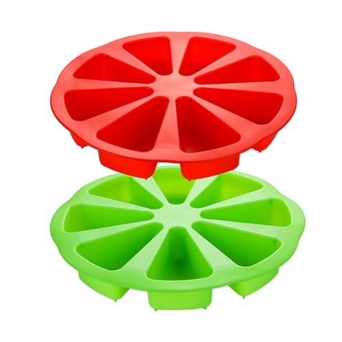 Silicone Baking Moulds 8 Cavities Silicone Cake Moulds for Baking Non Stick Pizza Slice Cake Silicone Mould Triangle Cake Mold Heat Resistant Baking Tool for Brownies Muffins Scone Pizza (2PCS)