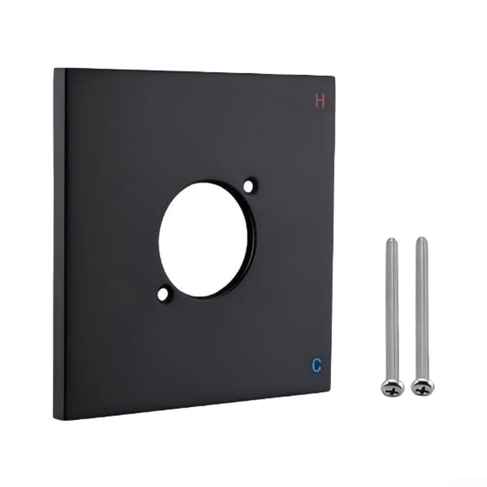 para placa de para ducha 1314 para acero Inoxidable Negro Mate para Grifo Baño - Embellecedor Pared 6.5 Pulgadas Compatible R10000(Black)