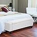 HOMCOM 42” Faux Leather Storage Ottoman Bench Organizer Chest Rectangular Footstool with Hinged Lid - Cream White