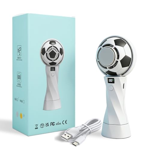 NAACOO World Cup Trophy Portable Handheld Fan,3000mAh USB-C Rechargeable Battery, 14000RPM Turbo Fan,Digital Display,High Speed Cooling Fan,Portable Fan for Soccer Fans,Camping,Outdoor,Travel,Vacation — view 2