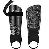 Northdeer Kinder Schienbeinschoner Fussball mit Knöchelschutz - Shin Guards für Kinder Jungen Mädchen (Schwarz S)