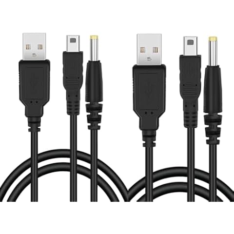 Gomass 2Pack Replacement PSP Charger Cable, Power Cable for Sony PSP 1000 2000 3000 Series (PSP-1001, 2001, 3001) Charging Cord 2-in-1 Cover