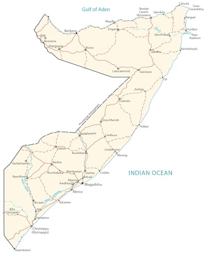 ConversationPrints Somalia City Road Map GLOSSY POSTER PICTURE PHOTO PRINT BANNER