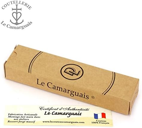 Le Camarguais french handmade pocket knife 12 cm 20011 pistachio wood handle, blade and bolsters stainless steel
