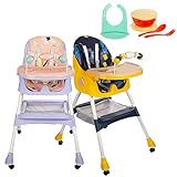 PACK Tronas de Bebe con Babero y Vajilla de Silicona - Trona de Bebe Evolutiva hasta 25kg - Silla de Comer para Bebe