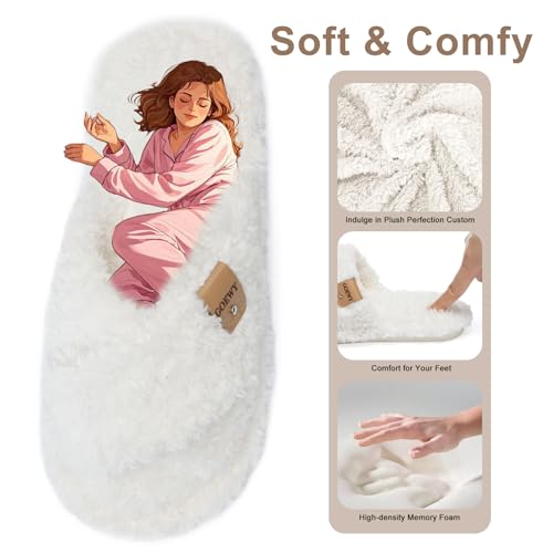 fuzzy open toe slippers for women indoor and outdoor with memory foam cozy cross band women39s slipper cute soft house shoes slip on gifts for womens mom her ladies bridesmaid