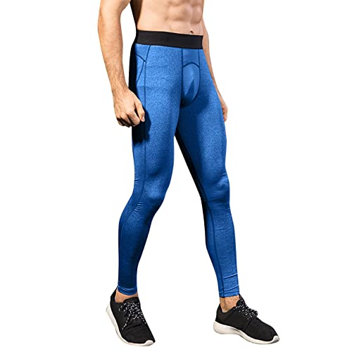 Collant de compression pour homme à séchage rapide - Legging de compression pour homme - Collants de compression chauds - Sous-vêtements de sport, bleu, 36-41