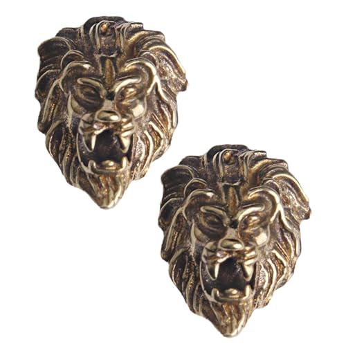 Alipis Botones de Latón Vintage Cabeza de León 2 Unidades para Manualidades DIY Botones Retro para Cuero y Ropa Accesorios de Costura Multiusos para Bolsos y Pantalones