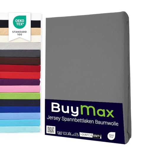 Utopia Bedding - Spannbettlaken 160x200cm - Weiß - Gebürstete Mikrofaser Spannbetttuch - 30 cm Tiefe Tasche 5 Buymax Spannbettlaken 180x200cm Baumwolle 100% Spannbetttuch Bettlaken Jersey, Matratzenhöhe bis 25 cm, Farbe Anthrazit-Grau