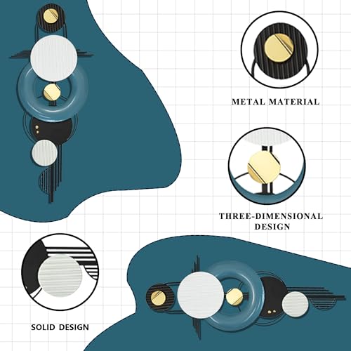 Modern Metal Wall Decor,Geometric Circle Contemporary Home Decor, Large 42x 16 Inches Metal Wall Sculpture,Handmade Wall Hanging Wall Decor for Living Room/Dinning Room/Bedroom/Entryway/Hallways - Image 5