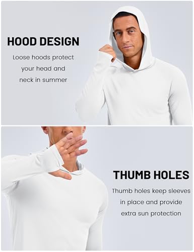 KEFITEVD Hoodies for Men UPF 50+ Long Sleeve Rash Guard SPF Swim Fishing Lightweight Quick Dry UV Shirts4