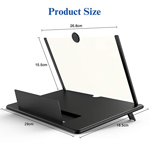 Image of 14 inch Screen Magnifier -3D HD Mobile Phone Magnifying Projector Screen Enlarger for Movies, Videos and Gaming - Foldable Phone Stand Holder with Screen Amplifier-Compatible with All Smartphones