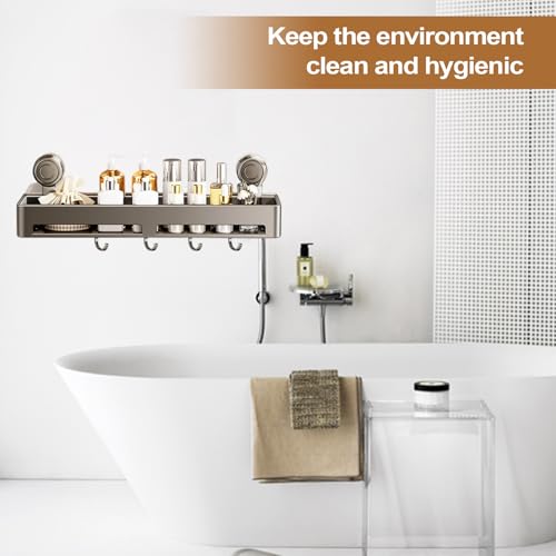 Étagère de douche à ventouse support mural porte-serviettes 40 cm - 5