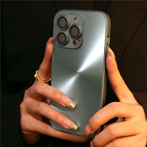 Étui laser bling de luxe rigide vert à motif élégant pour iPhone 14 et 13 Pro Max