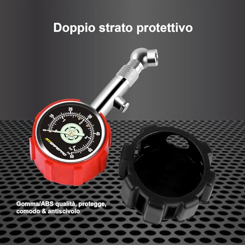 ATsafepro Tyre Pressure Gauge UK 4 bar 60 psi,Car Tyre Pressure Checker Certified ANSI B40.1 Accurate with Large 1.5" Glow Dial, Professional Mechanical Tire Gauge Meter for Motorcycles,Cars,Trucks - Image 3