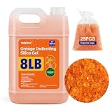 TUXIYA 8 LBS Orange Indicating Silica Gel Desiccant Beads,(Industry Standard 3-5 mm) Rechargeable Silica Gel Beads for 3D Filament, Electronic Devices, Camera, Jewelry, Safe(25PCS Organza Bag)