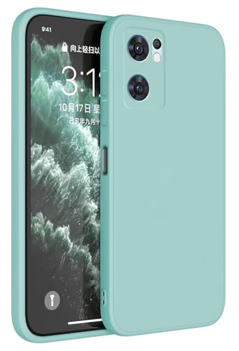 Topme Funda para OPPO Find X5 Lite/OPPO Reno7 5G (6.43' Inches) Carcasa Caja Case Estuche, Funda Protectora de Piel de Silicona TPU - Cian Claro