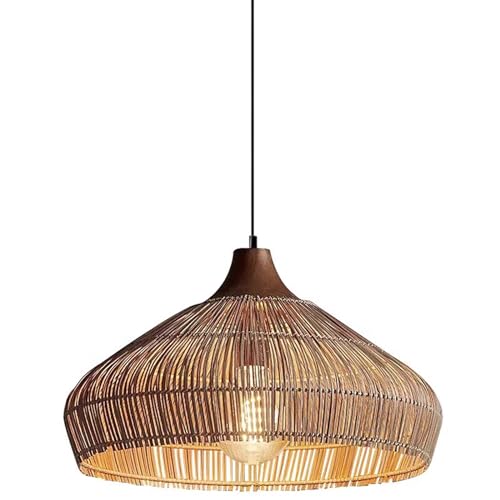 Plafond roard lampe suspendue en bambou naturel pour réchauffer une décoration moderne froide