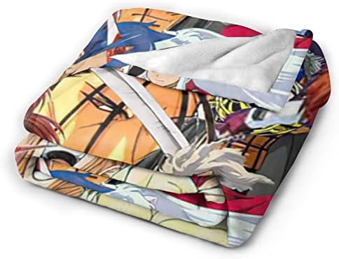 Anime Characters Super Soft Flannel Throw Blanket Lightweight Shaggy Air Conditioner Blanket Cooling Summer Blanket Towel Blanket… (8 : Anime Characters, 60X50 inch)