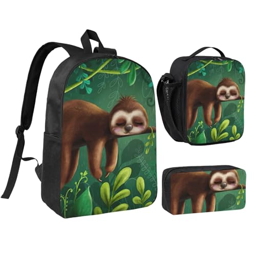 Sac à dos d'école robuste anti-mal de dos avec trousse et sac repas