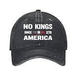 No Kings Hats Protest Sign No Kings in America Hat Cotton for Men Women We The People Political Baseball Cap Adjustable (US, Alpha, One Size, Black 2)