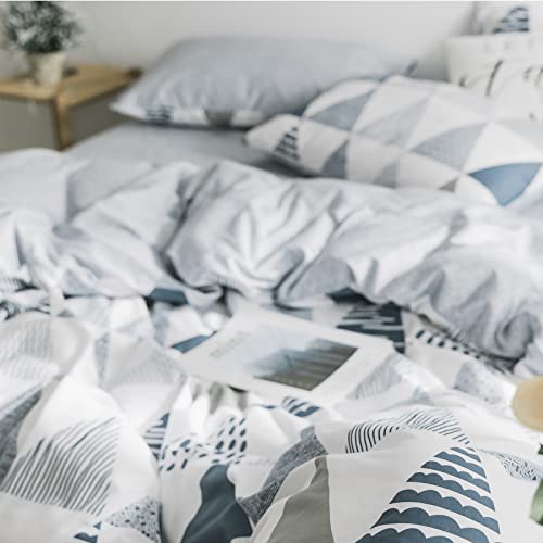 Highbuy Soft Cotton Queen Duvet Cover Full Bedding Sets For Boys Girls Reversible Triangle Comforter Cover Full Queen Gray Home Geometric Bedding Duvet Cover Sets With 2 Pillow Shams #TOP5