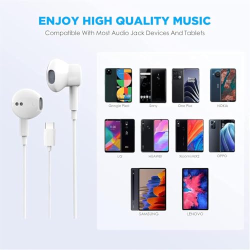 Image of 2 Pack-USB C Headphones for iPhone 17 /16 /15 Pro Max Plus Type C Earbuds