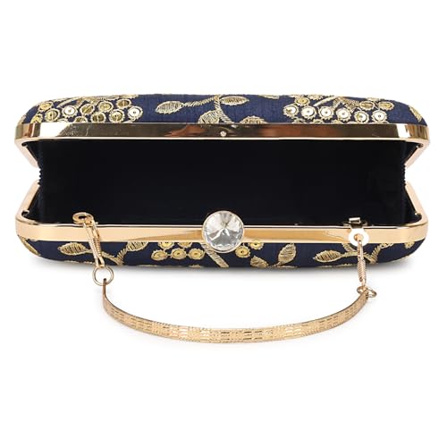 Image of LONGING TO BUY Hand Crafted Designer Box Clutch - Zari Embroidery For Women