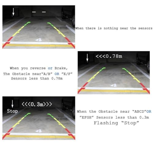 Sensore di parcheggio per auto, con sensore di parcheggio, accessori elettronici AHD, rilevatore radar anteriore per retromarcia, per telecamera monitor, radar di parcheggio per auto (nero)
