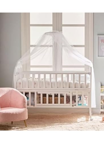 سرير أطفال مع مساحة تخزين 120 × 60 سم من فن مومينت، سرير اطفال للنوم بجانب السرير، سرير اطفال بارتفاع قابل للتعديل، لحديثي الولادة والاطفال الصغار