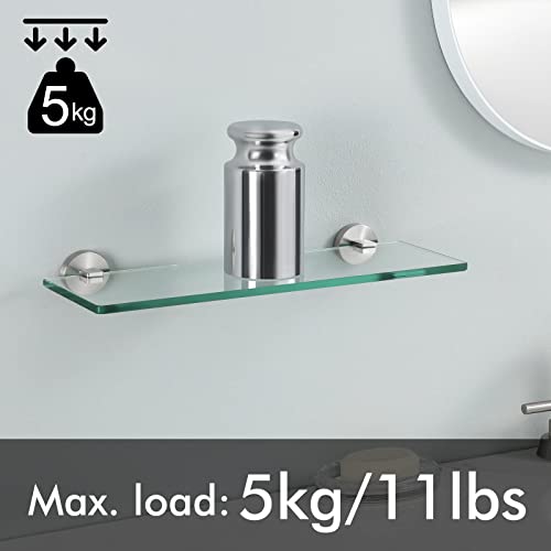 Kes Glass Shelf For Bathroom 16 Inches Bathroom Shelf With Tempered Glass Wall Mount Sus 304 Stainless Steel Brushed Finish, A2024S41-2 #TOP7