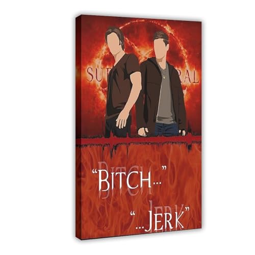 Poster sur toile Sam et Dean Winchester décoration de chambre 20x30 cm