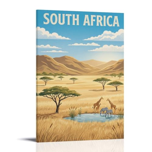 South Africa Safari Vintage Travel Poster Wall Art 24x36inch