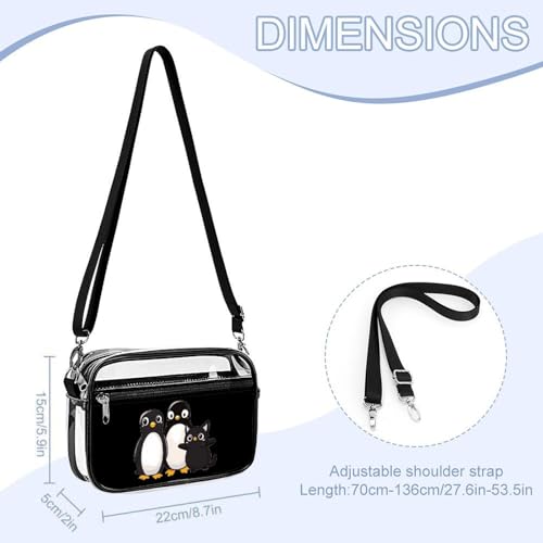 Traitor Penguins Cats Women's Clear Crossbody Purse Bag Transparent Bags Pocket for Concerts Sports Festivals2