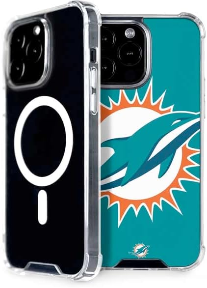 Skinit Phone Case Compatible with MagSafe iPhone 15 Pro Max - Officially Licensed NFL Miami Dolphins Large Logo Design