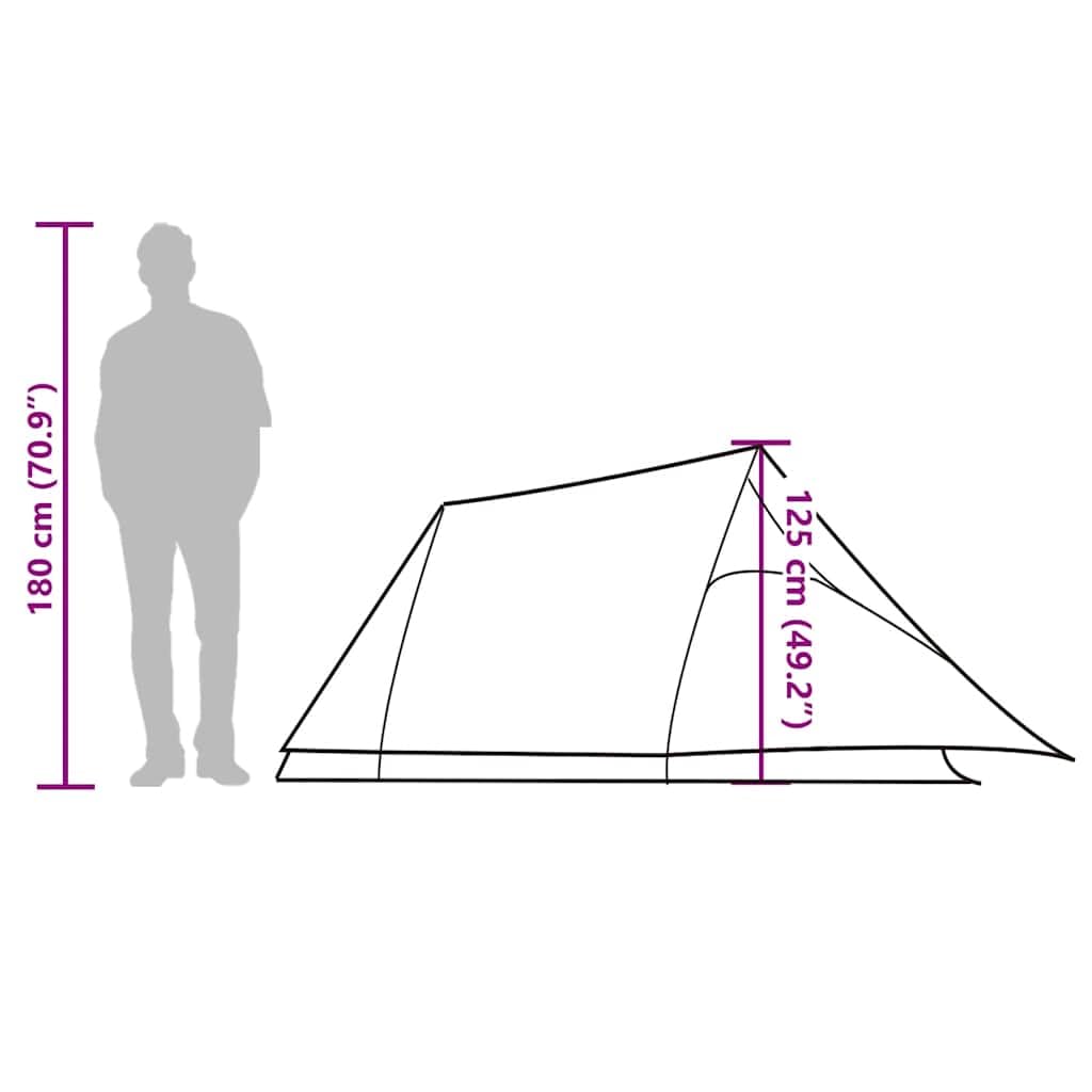 Tente tunnel pour personnes vert olive imperméable avec auvent amovible, ventilation, moustiquaire, tente de camping pour l'extérieur, festival, randonnée, avec poteaux et bac de sol